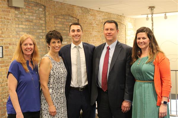 The Horne family with Katie Washco and Kim Kusiciel (PTA Co-Presidents.  